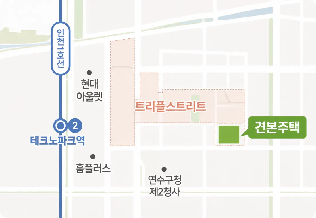 송도 한내들 센트럴리버 견본주택 약도